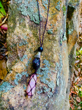 Load image into Gallery viewer, &#39;I am Peaceful and Protected&#39; Pink Moonstone and Elite Shungite Necklace
